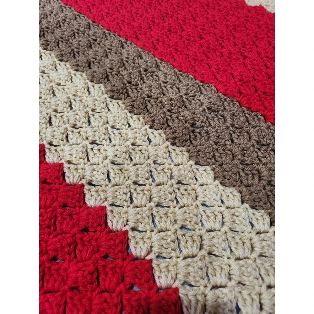 Vintage Style~Crochet Afghan~Multicolor~ 38